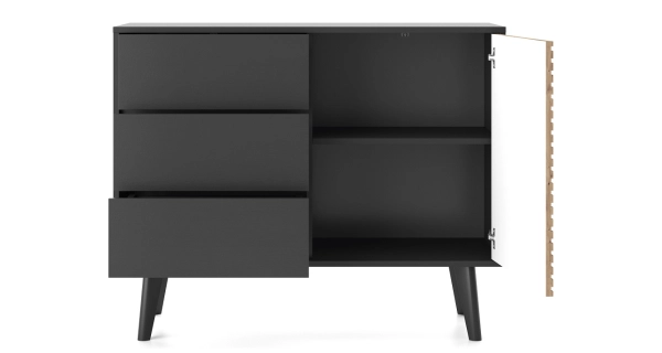 Obývací pokoj GIFU, černý grafit/dub