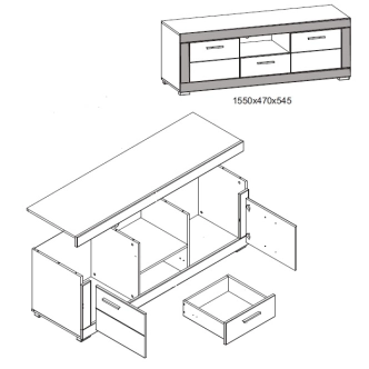 Obývací pokoj JAMASOTA 1, bílý mat/grafit