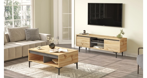 Obývací pokoj JERLAN typ 1, dub/antracit