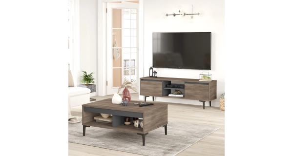 Obývací pokoj JERLAN typ 1, vlašský ořech/antracit