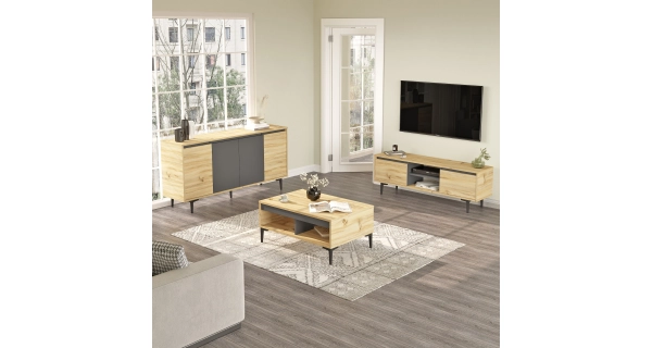 Obývací pokoj JERLAN typ 2, dub/antracit