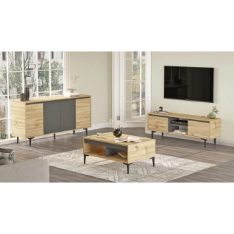 Obývací pokoj JERLAN typ 2, dub/antracit