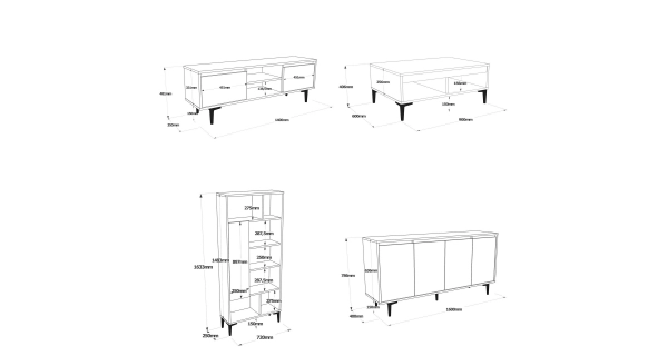 Obývací pokoj JERLAN typ 3, vlašský ořech/antracit