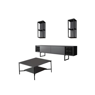 Obývací pokoj KALLEM, antracit/černá