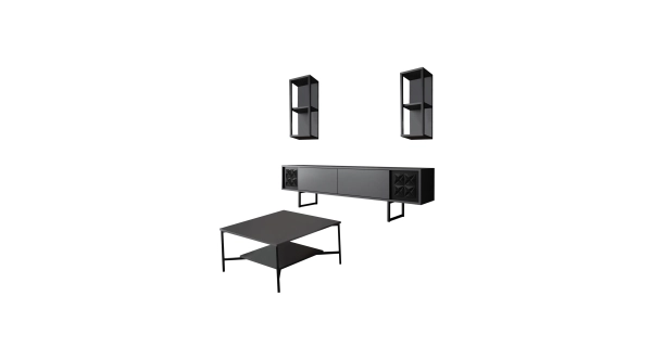 Obývací pokoj KALLEM, antracit/černá