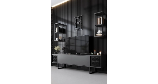 Obývací pokoj KALLEM, antracit/černá