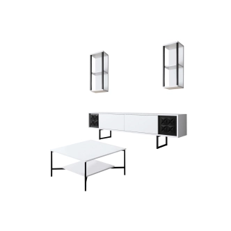 Obývací pokoj KALLEM, bílá/černá