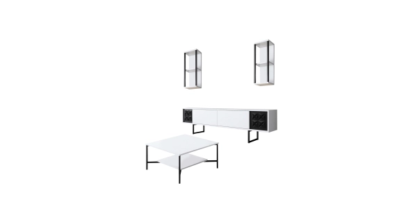 Obývací pokoj KALLEM, bílá/černá