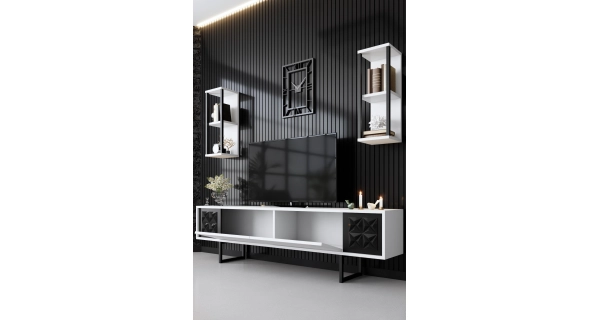 Obývací pokoj KALLEM, bílá/černá