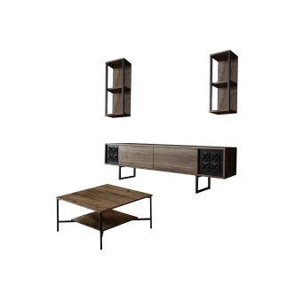 Obývací pokoj KALLEM, vlašský ořech/černá