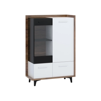 Obývací pokoj KNUT 3, craft tobaco/bílá/černá, 5 let záruka