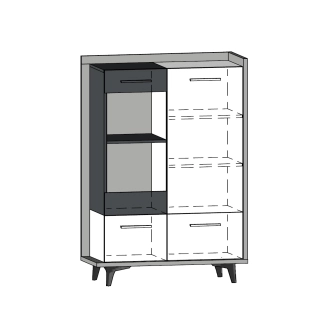 Obývací pokoj KNUT 3, craft zlatý/bílá/černá, 5 let záruka