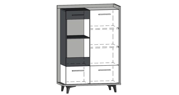 Obývací pokoj KNUT 3, craft zlatý/bílá/černá, 5 let záruka