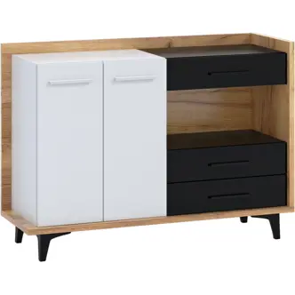 Obývací pokoj KNUT 3, craft zlatý/bílá/černá, 5 let záruka