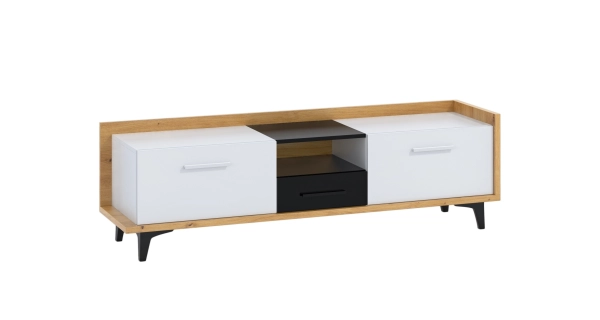 Obývací pokoj KNUT 3, dub artisan/bílá/černá, 5 let záruka