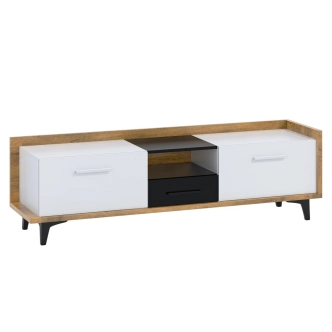 Obývací pokoj KNUT 3, dub burgundský/bílá/černá, 5 let záruka