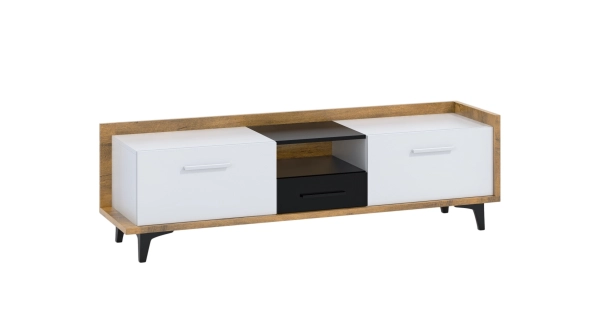 Obývací pokoj KNUT 3, dub burgundský/bílá/černá, 5 let záruka