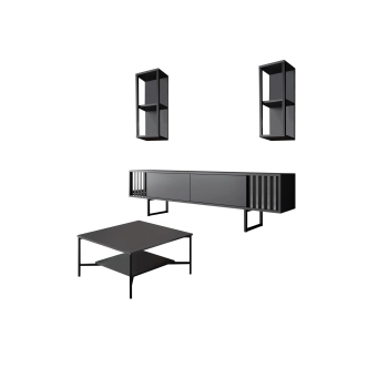 Obývací pokoj LINSOR, antracit/černá