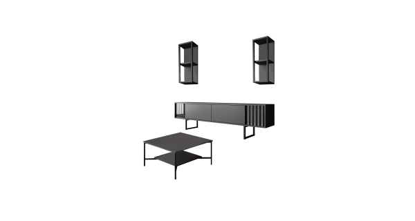 Obývací pokoj LINSOR, antracit/černá