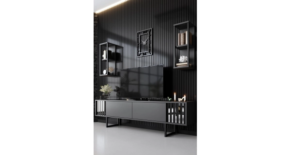 Obývací pokoj LINSOR, antracit/černá