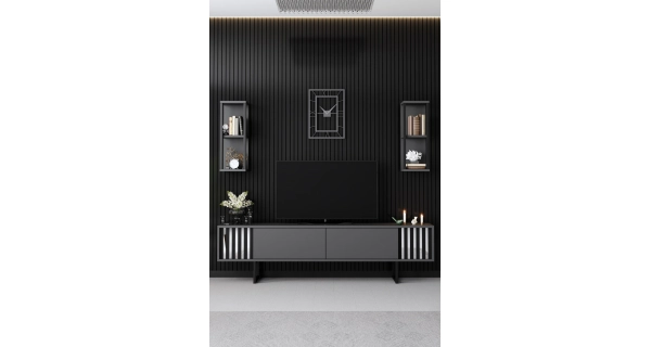 Obývací pokoj LINSOR, antracit/černá