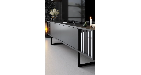 Obývací pokoj LINSOR, antracit/černá