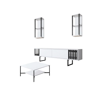 Obývací pokoj LINSOR, bílá/černá