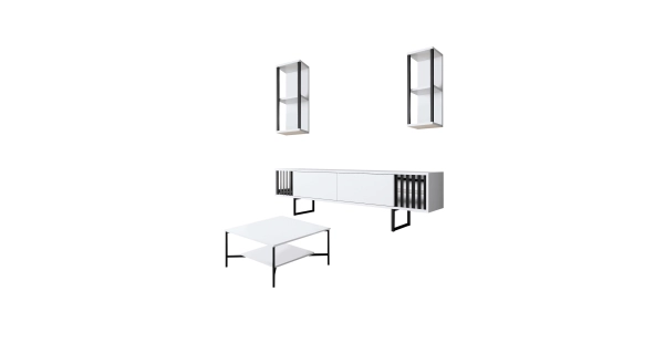 Obývací pokoj LINSOR, bílá/černá