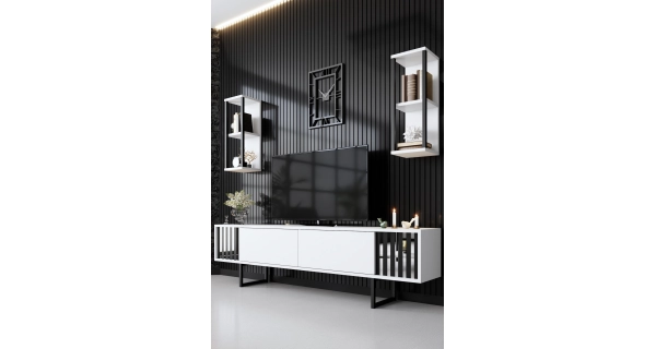 Obývací pokoj LINSOR, bílá/černá