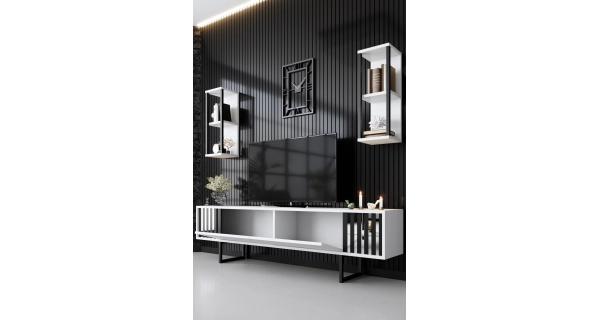 Obývací pokoj LINSOR, bílá/černá