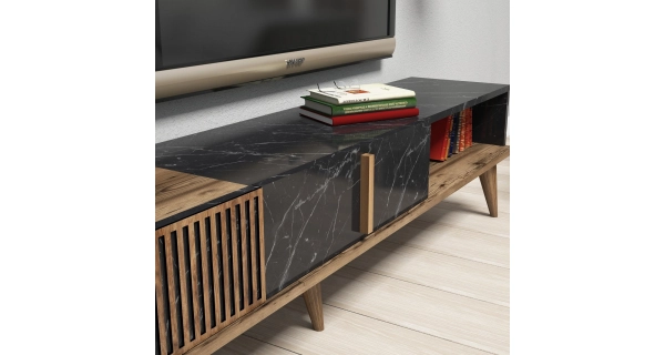 Obývací pokoj MALTRE, vlašský ořech/černá