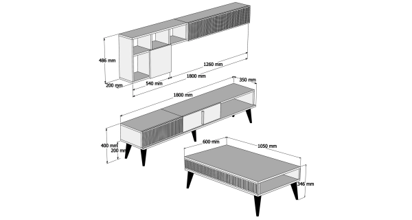 Obývací pokoj MALTRE, vlašský ořech