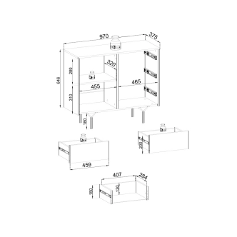 Obývací pokoj MOKIHANA, černý grafit