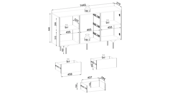 Obývací pokoj MOKIHANA, černý grafit