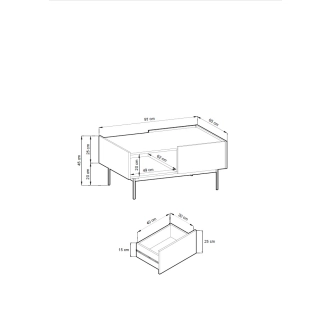 Obývací pokoj NEMIRO, červená/dub linea