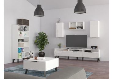 Obývací pokoj OSMAK 5, bílá/bílý lesk