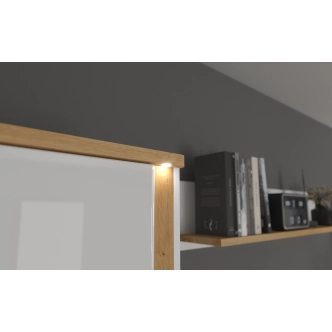 Obývací pokoj PERPIDA, alpská bílá/dub artisan/bílý lesk