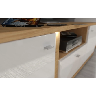 Obývací pokoj PERPIDA, alpská bílá/dub artisan/bílý lesk