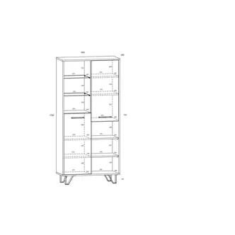 Obývací pokoj PRUDHOE 1, černá/dub artisan