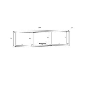 Obývací pokoj PRUDHOE 1, černá/dub artisan