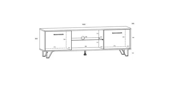 Obývací pokoj PRUDHOE 3, černá/dub artisan