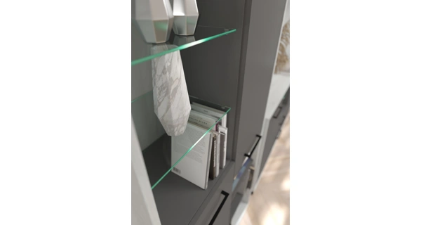 Obývací pokoj PRUDHOE 4, craft bílý/grafit