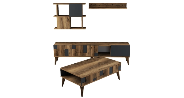 Obývací pokoj REMVER, vlašský ořech/antracit