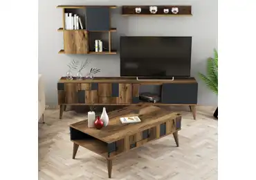 Obývací pokoj REMVER, vlašský ořech/antracit