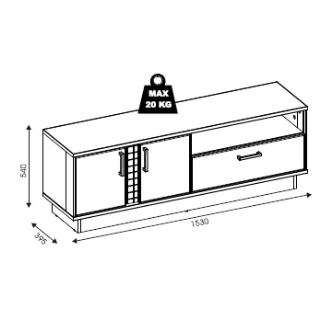 Obývací pokoj SIGOURNEY 4, bílá/černá/bílá vysoký lesk