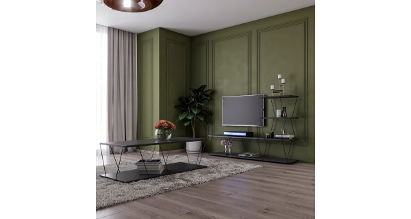 Obývací pokoj SOLRIS, antracit/černá