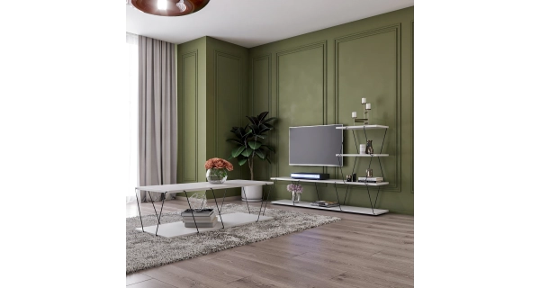 Obývací pokoj SOLRIS, bílá/černá