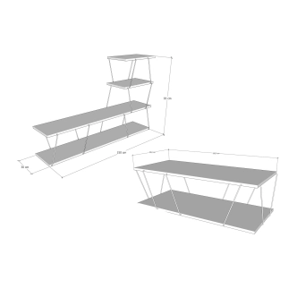 Obývací pokoj SOLRIS, bílá/černá