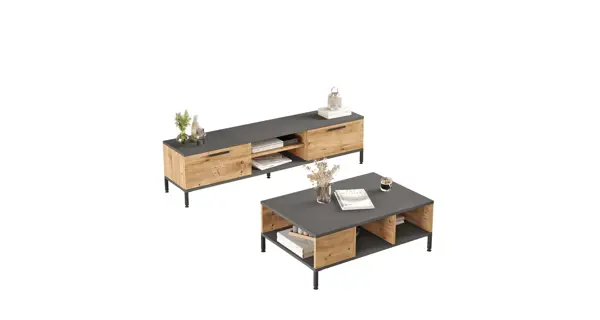 Obývací pokoj TELZEL, borovice atlantská/antracit