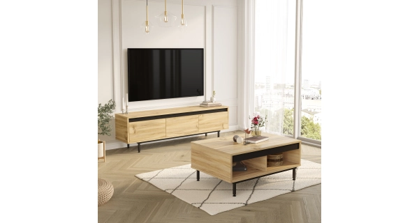 Obývací pokoj VALTON typ 1, dub/černá